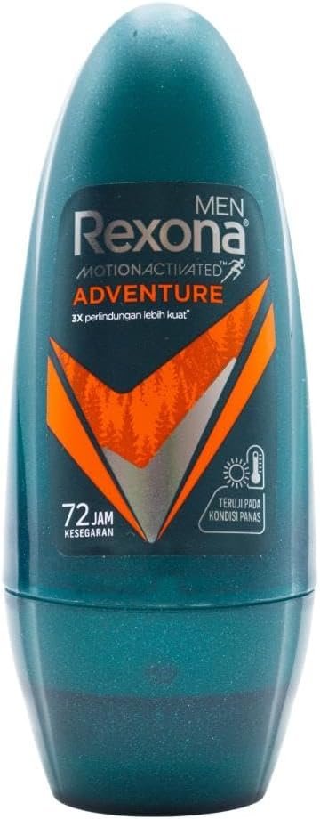 Rexona Men Adventure 72 hour sweat & odor Extra protection Antiperspirant Deodorant Roll-On with MotionActivated technology 45ml