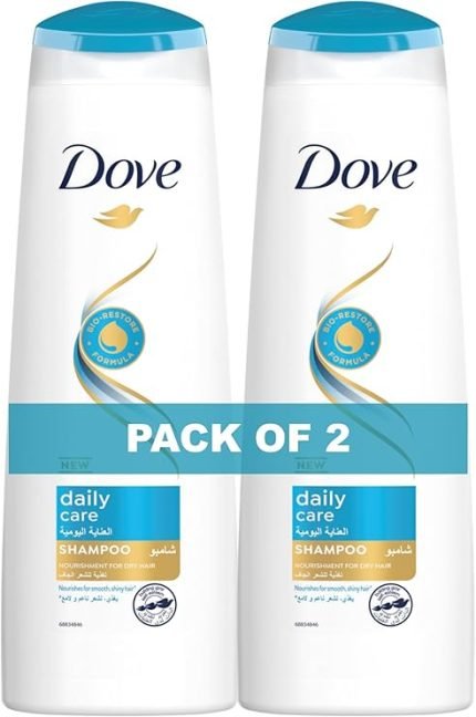 Dove Shampoo, for dry hair, Daily Care, nourishing care for up to 100% softer hair, 2 x 350ml