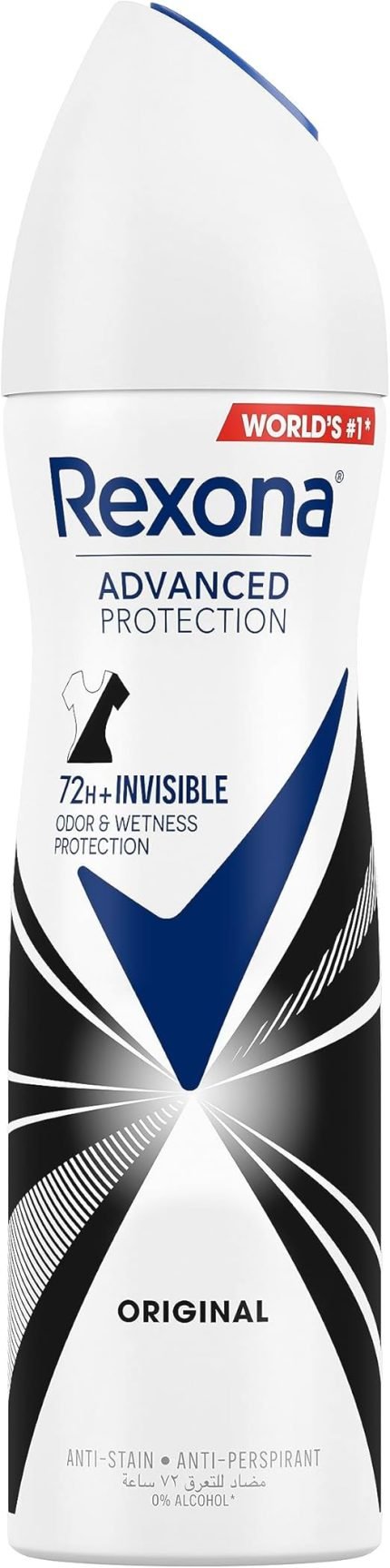 Unilever REXONA Women Antiperspirant Deodorant Spray, 72 hour sweat & odor protection*, Invisible, with MotionSense technology, 150ml