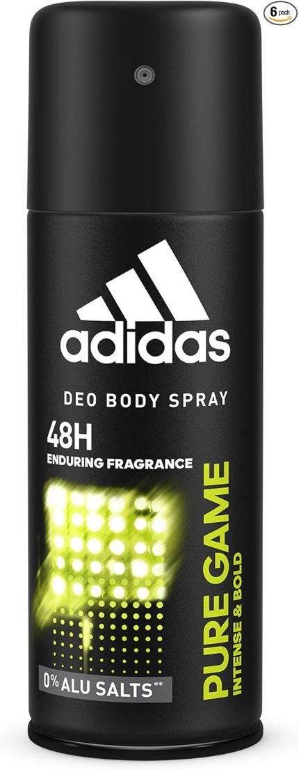 adidas Pure Game Deos Body Spray for Men 6 x 150 ml