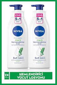 NIVEA Aloe Vera Deep Moisturizing Body Care Lotion with Pure Hyaluron – 400ml (Pack of 2)