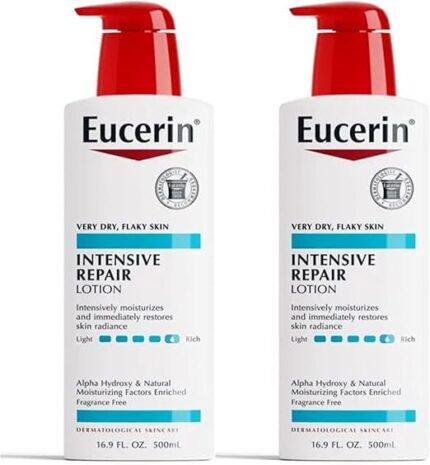 Eucerin Intensive Repair Lotion - Rich Lotion for Very Dry, Flaky Skin - Use After Washing With Hand Soap - 16.9 Fl Oz